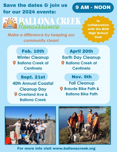 Ballona Creek Cleanups for 2024